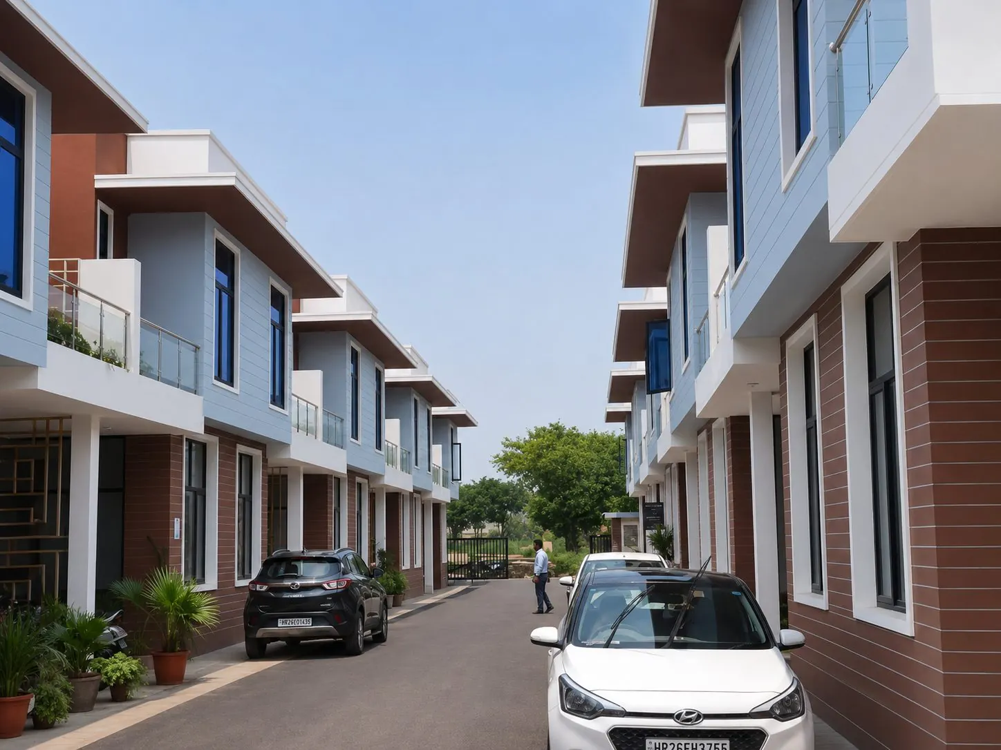 green villa 2 private parking in front of villa